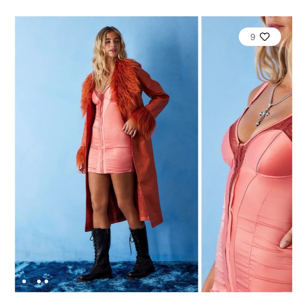 UO Satin lingerie Corset Dress
